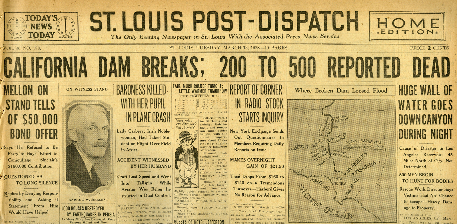 literacybasics.ca AL2035 | St. Francis Dam Disaster | The St. Louis Post-Dispatch: California Dam ...