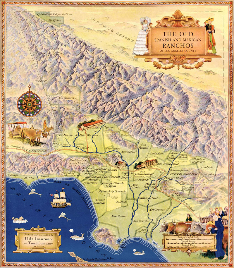 DP4901 Artistic Map of Spanish & Mexican Land Grants