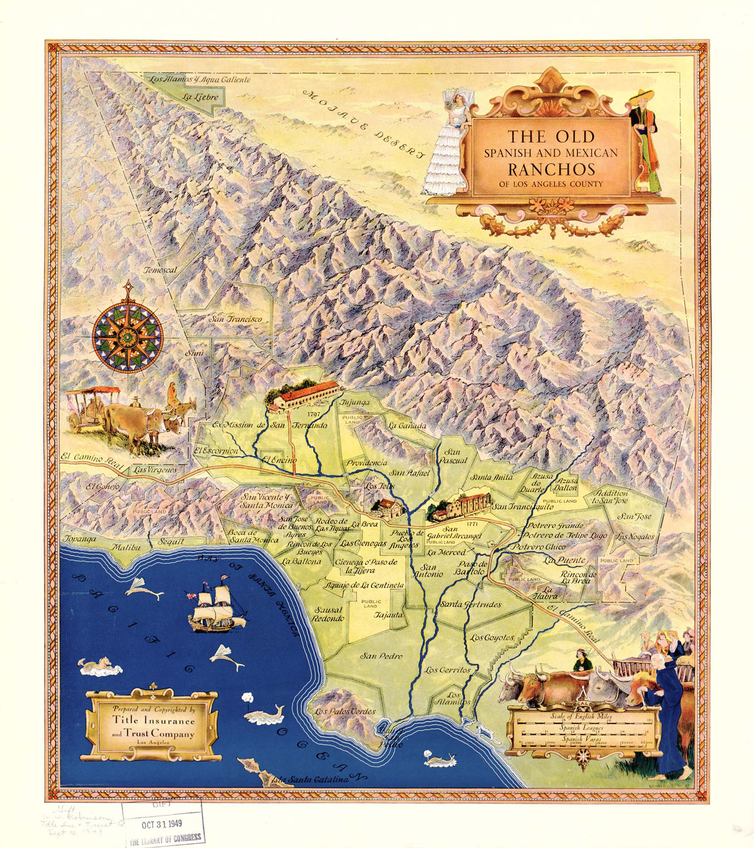DP4901 Artistic Map of Spanish & Mexican Land Grants