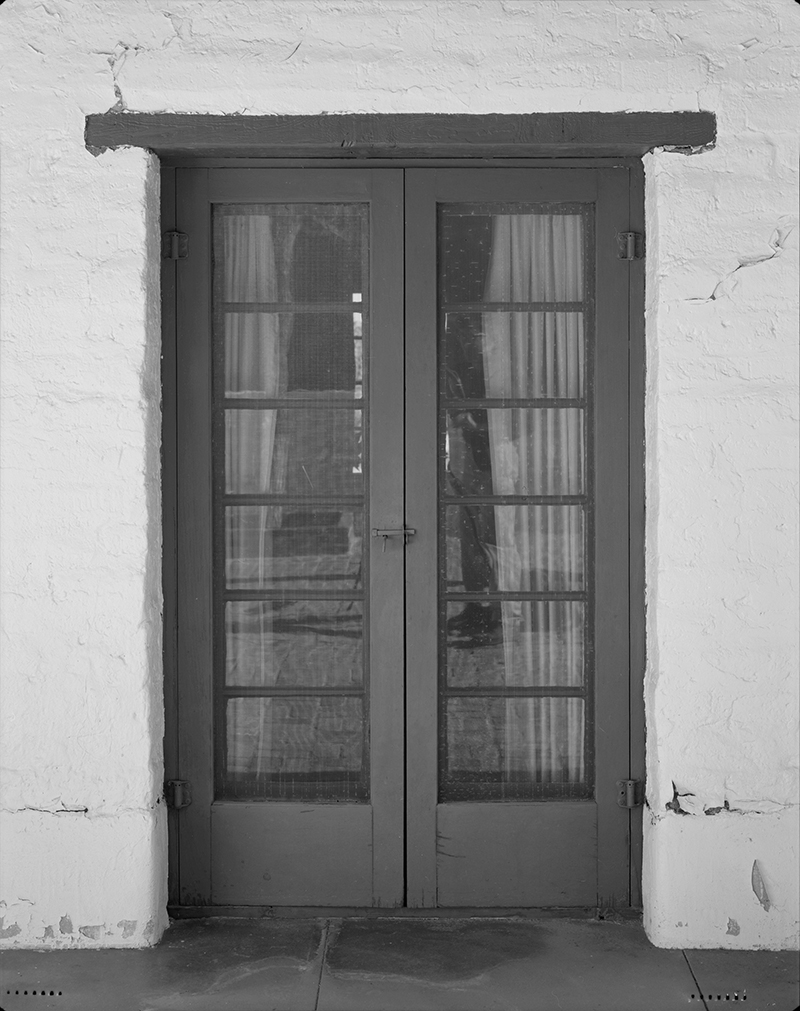 DETAIL OF FRENCH DOORS, SOUTHERNMOST EXTERIOR DOOR FROM DINING ROOM; CAMERA FACING EAST 