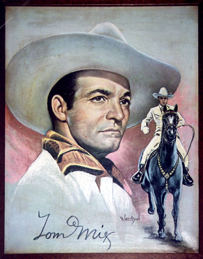 Portrait of Tom Mix hangs in the Saugus Train Station Museum at Heritage 