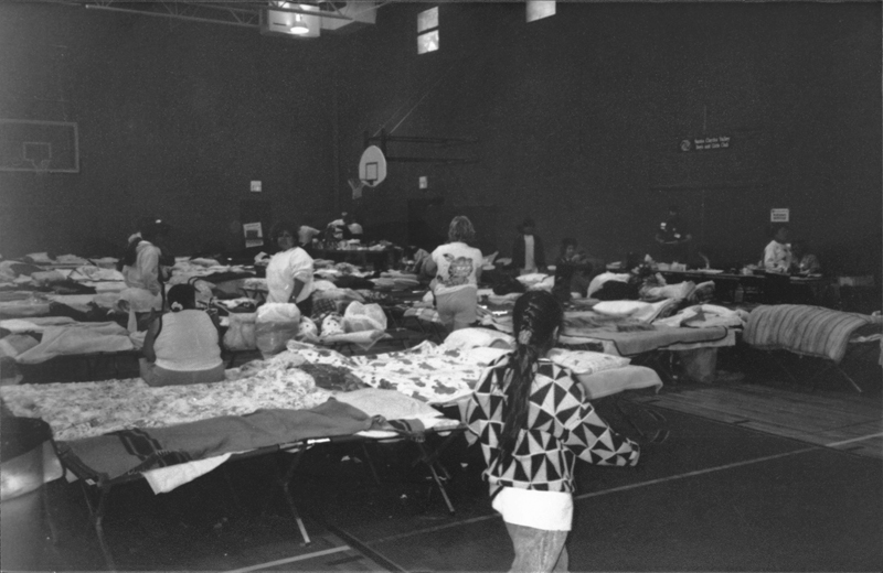 Red Cross Shelter at Newhall Boys and Girls Club - 1994 Northridge Earthquake - Courtesy SCVHistory.com